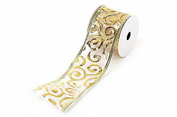 Стрічка декоративна Вензель, золота, 153-202 Стрічка декоративна Вензель, золота, 153-202