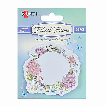 Набір паперових декорів фольгованих "Floral frame" з клейовим шаром, 20 шт., 742547 Набір паперових декорів фольгованих "Floral frame" з клейовим шаром, 20 шт., 742547