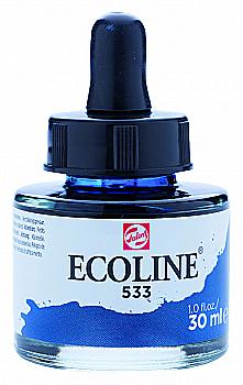 Краска акварельная жидкая Ecoline, (533), Индиго, 30 мл, Royal Talens Краска акварельная жидкая Ecoline, (533), Индиго, 30 мл, Royal Talens
