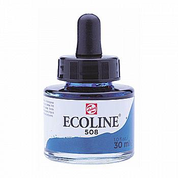 Краска акварельная жидкая Ecoline, (508), Прусская синяя, 30 мл, Royal Talens Краска акварельная жидкая Ecoline, (508), Прусская синяя, 30 мл, Royal Talens