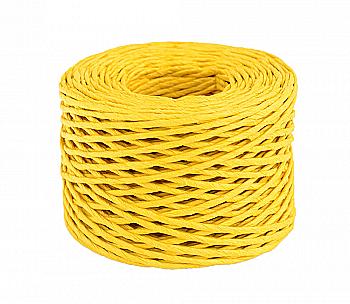 Шпагат паперовий кручений для декору, 50 м, жовтий, 972749