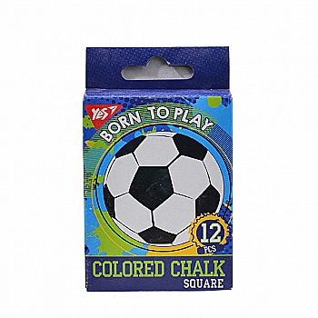 Крейда кольорова 12 шт,квадратна "Born to play", 400368