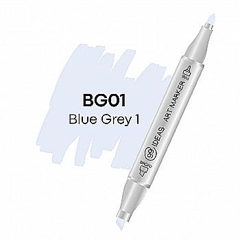 Маркер двухсторонний Blue Gray 1 - Серо-голубой 1, BG01, 99IDEAS Маркер двухсторонний Blue Gray 1 - Серо-голубой 1, BG01, 99IDEAS