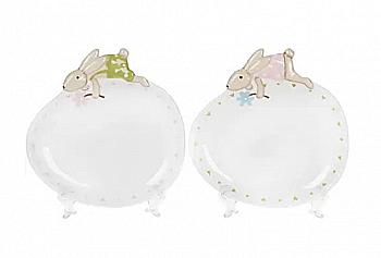 Тарелка керамическая Милые Зайки, 18.8см, 2 дизайна Тарелка керамическая Милые Зайки, 18.8см, 2 дизайна