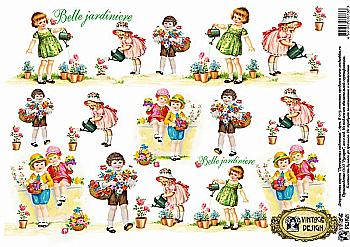 Карта декупажна А3 Прекрасна садівниця, 40 г/м², Е 073 Vintage Design