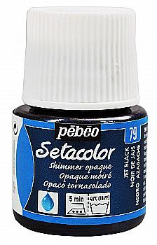 Фарба для світлих тканин Setacolor 45 мл непрозора блискуча, темно-чорна, 295-079 Pebeo Фарба для світлих тканин Setacolor 45 мл непрозора блискуча, темно-чорна, 295-079 Pebeo