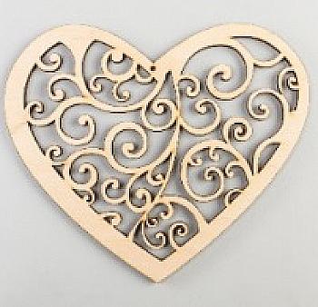 Заготовка деревянная Сердце "Воздушное", СР14