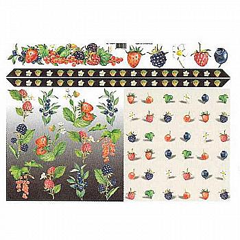 Карта декупажна 013 "Ягоди" 50х70 см, Maimeri Італія