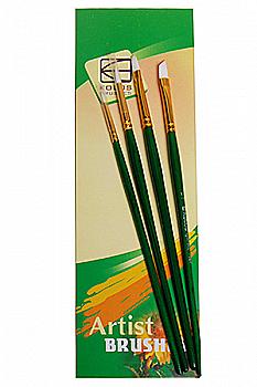 Набір синтетики 7067 (2 кругл.+1 плос.+1 кутов пензлики) KOLOS Набір синтетики 7067 (2 кругл.+1 плос.+1 кутов пензлики) KOLOS