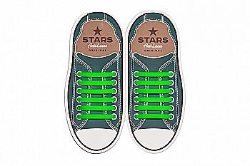 Силіконові антишнурки AntiLaces Stars, 56,5 мм, 12 шт, зелені Силіконові антишнурки AntiLaces Stars, 56,5 мм, 12 шт, зелені