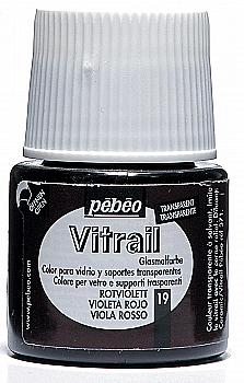 Фарба лакова по склу та металу Vitrail 45 мл прозора, червоно-фіолетова, 050-019 ТМ "Pebeo" Фарба лакова по склу та металу Vitrail 45 мл прозора, червоно-фіолетова, 050-019 ТМ "Pebeo"