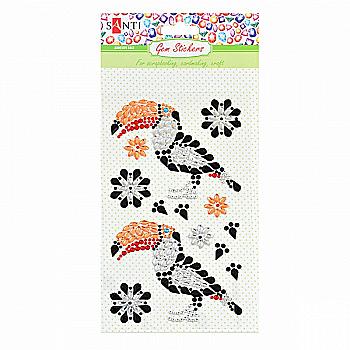 Набір аплікацій "Toucan" з кристалів, 9,5*15 см, 742533 Набір аплікацій "Toucan" з кристалів, 9,5*15 см, 742533