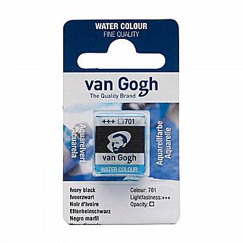 Краска акварельная Van Gogh 701 Черная слоновая кость, кювета, Royal Talens Краска акварельная Van Gogh 701 Черная слоновая кость, кювета, Royal Talens