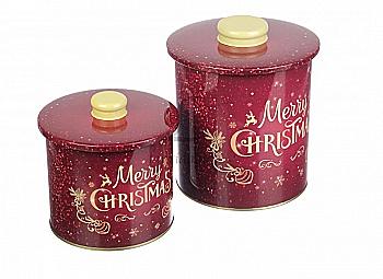 Подарункова коробка новорічна бляшана велика, 6-1908-394