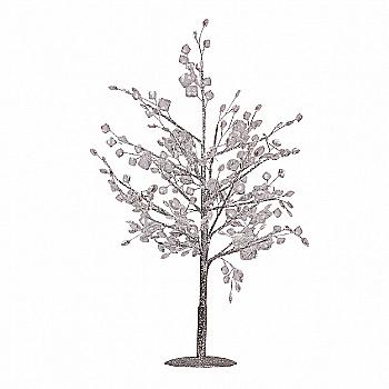 Дерево декоративное с кристаллами, 35 см, серебро, 974107