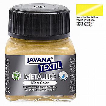 Фарба по темним тканинам та шкірі міцна EF Color Metallic Javana 20 мл, жовтий, KR-92402 Фарба по темним тканинам та шкірі міцна EF Color Metallic Javana 20 мл, жовтий, KR-92402