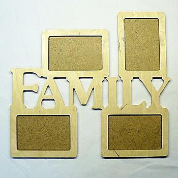 Заготівка дерев`яна Фоторамка-колаж "Family", 0455 Заготівка дерев`яна Фоторамка-колаж "Family", 0455