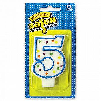 Свічка-цифра 7,6 см "5", 1502-0145 Свічка-цифра 7,6 см "5", 1502-0145