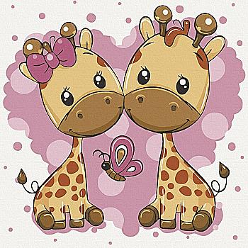 Картина по номерам 30*30 см "Жирафики", 15542-AC