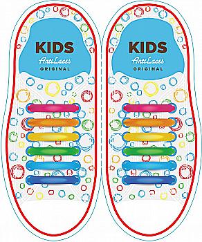 Силіконові антишнурки AntiLaces Kids, 38 мм, 12 шт, різнокольорові Силіконові антишнурки AntiLaces Kids, 38 мм, 12 шт, різнокольорові