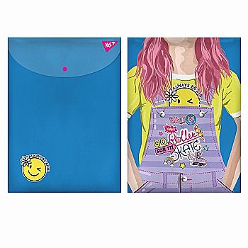 Папка-конверт на кнопці А4 "Smiley Girl", 491882 Yes
