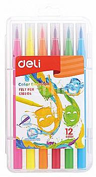 Фломастери Deli EC10304 Color Emotion 12 кол. (70623)  Фломастери Deli EC10304 Color Emotion 12 кол. (70623)