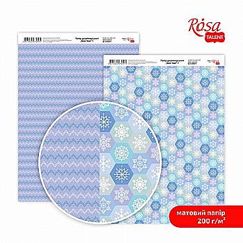 Бумага дизайнерская "New Year" 1, двухсторонняя матовая, 21*29,7 см, 200 г/м2, Rosa Talent Бумага дизайнерская "New Year" 1, двухсторонняя матовая, 21*29,7 см, 200 г/м2, Rosa Talent
