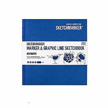 Скетчбук SKETCHMARKER Marker&Graphic 163*163 мм 48 л, 180 г/м², твёрдая обложка, синий, MGLHSQ/BLUE Скетчбук SKETCHMARKER Marker&Graphic 163*163 мм 48 л, 180 г/м², твёрдая обложка, синий, MGLHSQ/BLUE