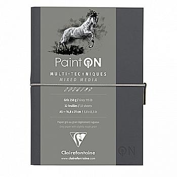 Склейка д/малюнка змішаних технік А5 Paint`on Grey 32 арк. (250 г/м2), сірий папір, 975184C Склейка д/малюнка змішаних технік А5 Paint`on Grey 32 арк. (250 г/м2), сірий папір, 975184C