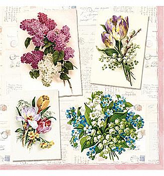 Декупажні серветки "Квіти №2", 33*33 см, МАКІ