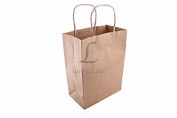 Подарочный пакет крафт 25*12*33 см, 3-2704