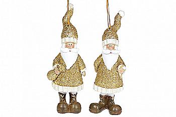 Фігура підвісна "Санта" 13 см, золото, 823-182 Фігура підвісна "Санта" 13 см, золото, 823-182