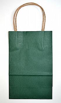 Крафт пакет с ручкой 24*8*15 см, зеленый