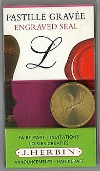 Круглая латунная печать d24 мм англ. буква "L", 40312T