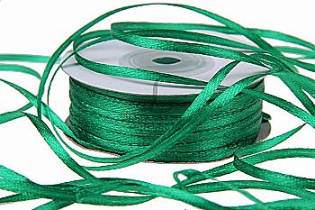 Лента атлас 3 мм-91 м, 127, ярко-зеленая