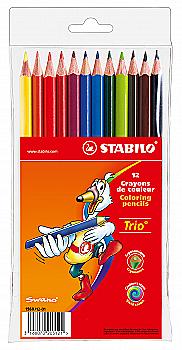 Outlet20 Олівці 12 кол. в пластик. чохлі Stabilo Trio 1960/12-01 (290217)/1029717