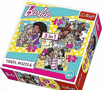Пазл "3 в 1" - Справжня дружба, Mattel, Barbie, 34827 Пазл "3 в 1" - Справжня дружба, Mattel, Barbie, 34827