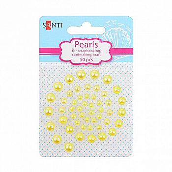 Набор жемчужин SANTI самоклеящихся желтых 50 шт, 740179 Набор жемчужин SANTI самоклеящихся желтых 50 шт, 740179