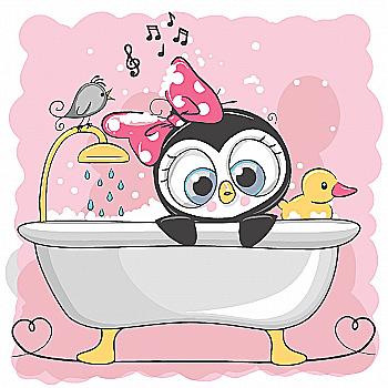 Набір для розпису по номерах 30*30 см "Пінгвинятко", 15503-AC Набір для розпису по номерах 30*30 см "Пінгвинятко", 15503-AC