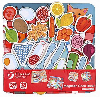 Игрушка деревянная Classic World "Двусторонняя магнитная игра Кухня", 3578