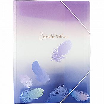Папка на гумках А4+, Colourful Feather 03, 1507-93-A Папка на гумках А4+, Colourful Feather 03, 1507-93-A