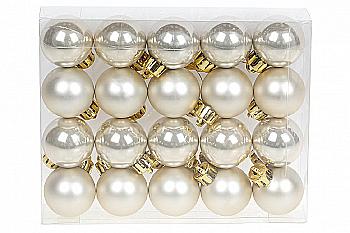 Набір ялинкових куль, шампань, 3 см (20 шт.), 147-330