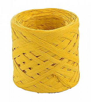 Рафія паперова для декору, 30 м, жовта, 972767