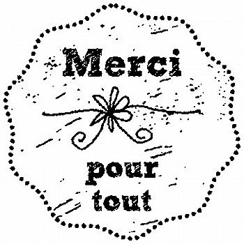 Штамп дерев`яний d=3,5 см "Mersi pour tout/Спасибі всім", 10004162 ТМ "Artemio"