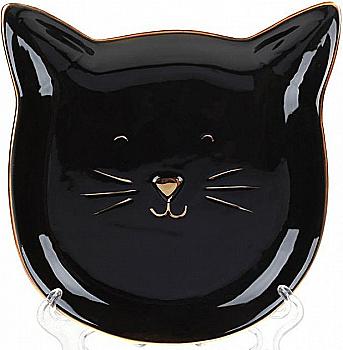 Тарілка керамічна "Кішечка" 19 см, чорний, 945-342 Тарілка керамічна "Кішечка" 19 см, чорний, 945-342