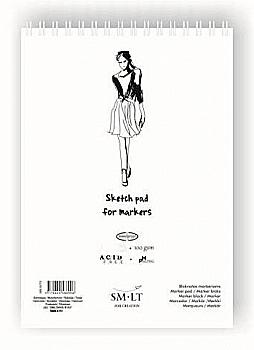 Альбом для маркерів на спіралі Authentic A5, 100 г/м², 40 арк, білий папір, Smiltainis Альбом для маркерів на спіралі Authentic A5, 100 г/м², 40 арк, білий папір, Smiltainis