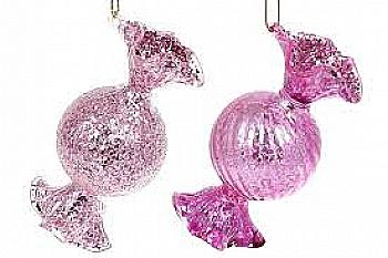 Прикраса ялинкова "Цукерка" 8,5 см, рожевий антік, NY15-093