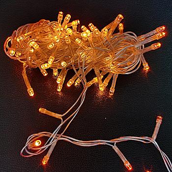 Электрогирлянда светодиодная нить 5 м, 100 LED, желтая, 973757