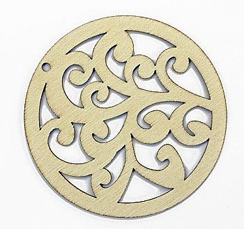 Лазерные вырубки из дерева Завитки, 6,5*0,3 см, 2 шт, SCB440006