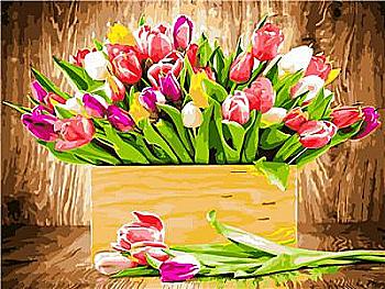 Набір для розпису по номерах 40*50 см "Тюльпани", RA3694 Набір для розпису по номерах 40*50 см "Тюльпани", RA3694